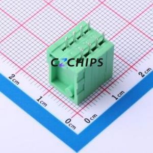 DB141V-2.54-4P-GN Spring Terminal Block Through hole Component (THT),P=2.54mm Connector 1x4P 2.54mm Green 4P - Product Image 2