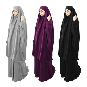 NIDA Muslim Prayer Dress Overhead Two Piece Long Hijab 2023 Dubai Women Prayer Dress Muslim Khimar Styles Overhead Khimar Jilbab