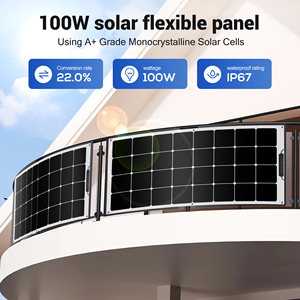 Panneau solaire pliable 100W le mieux noté, chargeur à efficacité de 22%, module photovoltaïque léger et flexible 1100x540mm - Product Image 1
