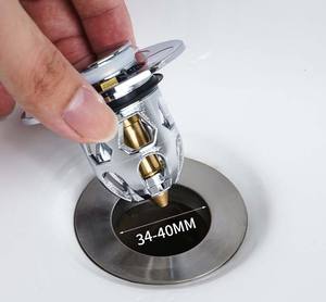 سدادة صرف من النحاس من النوع الذي يعمل بالدفع ، ملحقات حمام شاملة لأحواض المطبخ للأرضيات الأساسية ، تسرب حوض غسيل مزيل العرق - Product Image 3