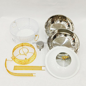 Recipiente para Calentar Comida a Gas de Acero Inoxidable Duradero con Tapa Colgante, Capacidad de 8L, Color Blanco, <span class=keywords><strong>Royal</strong></span> <span class=keywords><strong>Deluxe</strong></span>, para Buffet, Catering, Banquetes y Fiestas - Product Image 5