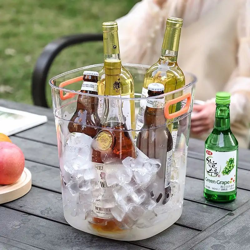 Bar Yuanbao Cubo de hielo Plástico portátil 12L Gran capacidad Cerveza Cubo de hielo PP Ropa y juguetes Cubo de almacenamiento