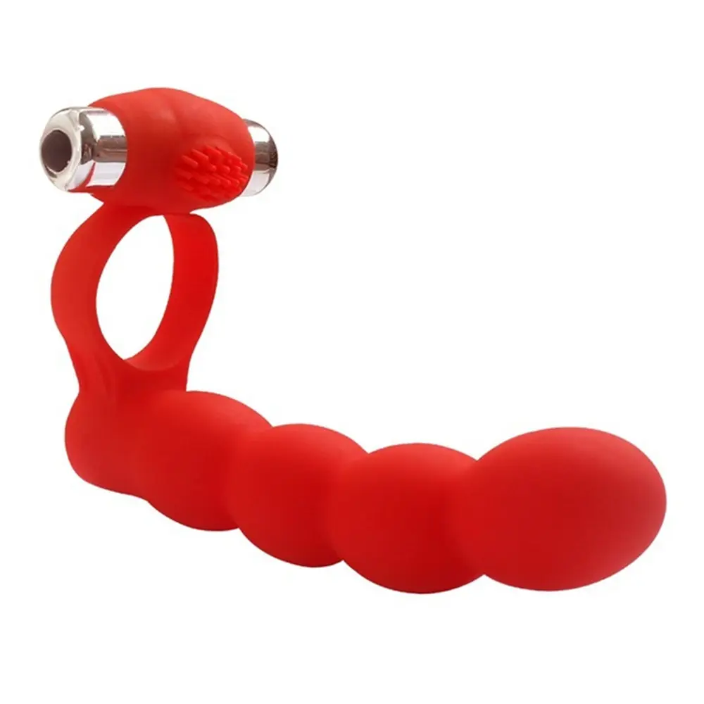 7 Speed Penis Vibrerende Ring Dubbele Penetratie Sex Speelgoed Strapon Dildo Penis Kralen Butt Plug G Spot Penis Ring Vibrator