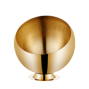 Gold Stainless Steel Hemispherical Condiment Bowls For Hot Pot Restaurant Party Use Durable Solid Color Design - Product Image 2
