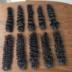 Extensions de cheveux humains vierges Remy 100% naturels, ondulés, non traités, alignés sur la cuticule, qualité machine double, pour femmes noires, origine indienne - Product Image 1