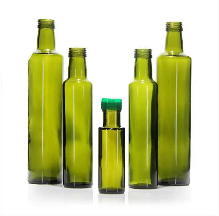 Échantillon gratuit bouteille en verre d'huile d'olive ambre noire de haute qualité 250 ml 500 ml 750 ml 1000 ml bouteille vide en verre d'huile d'olive de cuisson