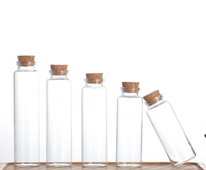 Vente en gros de tubes à essai en verre transparent de 12 ml, 20 ml, 25 ml, 30 ml, 50 ml, 60 ml avec <span class=keywords><strong>bouchon</strong></span> en liège ou <span class=keywords><strong>bouchon</strong></span> hermétique - Product Image 1
