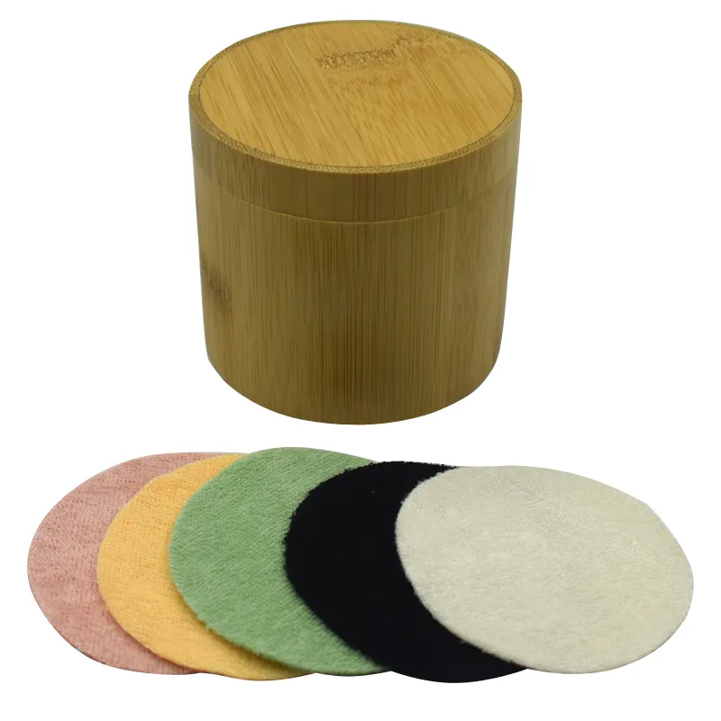 Custom Logo reusable make up Remover Pads face eye cosmetic pad wet tissue Bamboo Fiber Pad