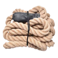 Corde de combat en jute de 1,5 et 2 pouces de diamètre, longueurs de 30, 40 et 50 pieds, cordes robustes pour entraînement à domicile, équipement de fitness et d'exercice