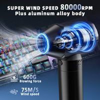 Pistolet souffleur d'air sans fil portable 80000 tr/min, ventilateur puissant à air comprimé