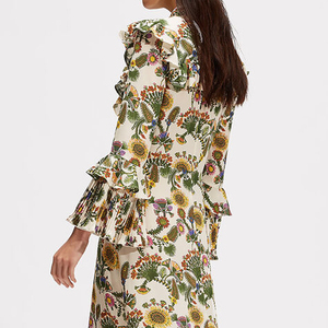 Casuales <span class=keywords><strong>de</strong></span> moda <span class=keywords><strong>de</strong></span> camisa <span class=keywords><strong>de</strong></span> cuello V vestido volantes Floral impresión falda <span class=keywords><strong>de</strong></span> manga larga <span class=keywords><strong>de</strong></span> Navidad Fiesta <span class=keywords><strong>Vestidos</strong></span> <span class=keywords><strong>de</strong></span> Cóctel Maxi - Product Image 4