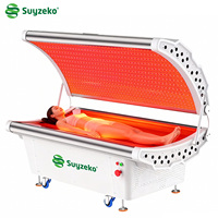 Cápsula de Terapia de Luz Infrarroja Suyzeko con Control Inteligente, Ajuste de Luz Pulsada de 1-5000hz, Camas de Luz Roja de 630nm, 660nm, 850nm y 940nm