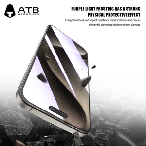 Protector de Pantalla de Vidrio Templado ATB <span class=keywords><strong>Gorilla</strong></span>, Resistente a Impactos, Mate, Morado Claro, Antideslumbrante, Película de Vidrio Templado HD para <span class=keywords><strong>iPhone</strong></span> 15 - Product Image 3
