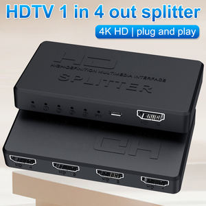 Vente <span class=keywords><strong>en</strong></span> gros 4K Ultra-mince Mini HDTV Splitter 1 <span class=keywords><strong>en</strong></span> 4 sorties 4 ports Display Hub Séparateurs et convertisseurs vidéo pour PS3/PS4 TV PC - Product Image 3