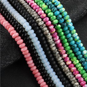 Perles en vrac de jaspe dalmatien naturel, perles de pierres précieuses rondes type abacus et heishi, bracelet de perles de pierres précieuses de guérison - Product Image 4