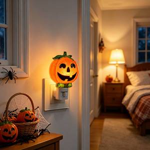 Lámpara Decorativa de Pared con Forma de Calabaza de Halloween, Giratoria 360°, con Certificación UL, para Interiores - Product Image 3