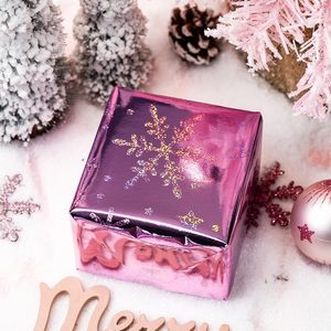 Elegant Holographic Sparkle Snowflake Christmas Gift Laser Gold Stamping <b>Paper</b> Wrapping for Winter Holiday Festive Decoration - Product Image 2