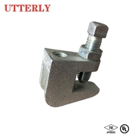 Pince de fixation UTTERLY Beam Clamp UTTBC2 FM UL en fonte ductile galvanisée/noir QT450 pour support structurel industriel et système d'extinction d'incendie