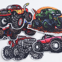 Parche Bordado Personalizado al por Mayor de Monster Truck, Parche Termoadhesivo o para Coser para Chaqueta, Mochila, Sombrero y Ropa