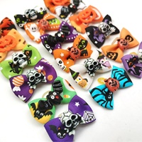 Accessoires pour animaux de compagnie pour Halloween : Nœuds papillon et bandeaux décoratifs à motifs Crâne/Fantôme/Citrouille pour chiens et chats