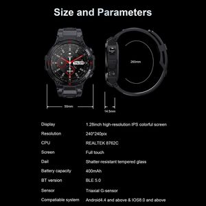 <span class=keywords><strong>Reloj</strong></span> <span class=keywords><strong>Inteligente</strong></span> <span class=keywords><strong>LEMFO</strong></span> K22 con Pantalla Táctil Completa IPS de 1.28'', Bluetooth, GPS, Monitor de Salud y Actividad Física, Dispositivos Inteligentes - Product Image 6