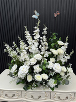 Élégant chemin de table blanc pur 1m pour centre de table, fleurs d'allée, amarante