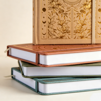 Cuaderno de Cuero PU de Tapa Dura Estilo Vintage, Cosido, con Grabado en Relieve y Lámina Dorada, con Banda Elástica, para la Escuela, Oficina y Uso Diario