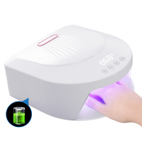 Lampe à ongles UV LED rechargeable sans fil en plastique - Sécheuse à ongles professionnelle. 48 Perles Lumineuses Doubles, Fond Amovible, Séchage Rapide pour Salon et Maison