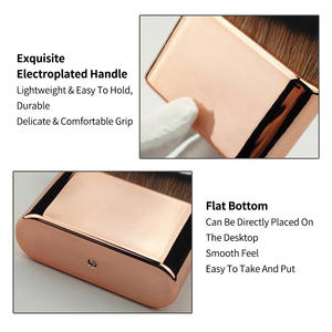 Pinceau Kabuki <span class=keywords><strong>grand</strong></span> format incurvé pour fond de teint, maquillage visage et corps, applicateur de bronzage, autobronzant, écran solaire, correcteur avec manche - Product Image 3