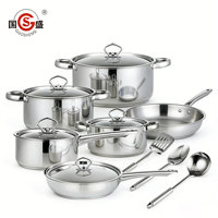 Ensemble de casseroles en acier inoxydable de haute qualité, 15 pièces, antiadhésif, ensemble de casseroles, ensemble de poêles