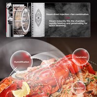 Four à vapeur multifonctionnel commercial de grande capacité, contrôle automatique, bouton tactile LCD, grande capacité, rôtissoire à poulet et canard, cuisson électrique