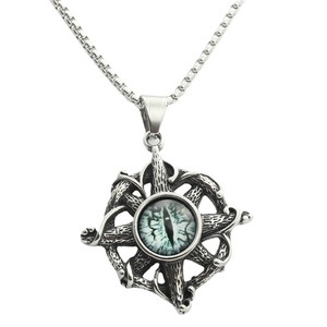 Stainless Steel <b>Cross</b> Pendant Necklace Men's Evil Eye Geometric Design Punk Retro Style 280513 - Product Image 3