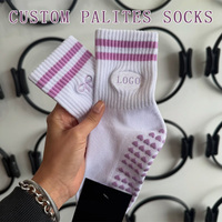 Chaussettes de sport respirantes antidérapantes avec logo brodé personnalisé, chaussettes de yoga Prayuti de haute qualité pour l'extérieur
