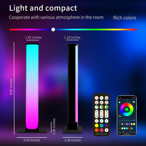 Barres lumineuses LED intelligentes rectangulaires à alimentation USB, activées par le rythme musical, pour l'ambiance du bureau, lampe <span class=keywords><strong>de</strong></span> table pour ordinateur <span class=keywords><strong>de</strong></span> <span class=keywords><strong>gamer</strong></span> - Product Image 2