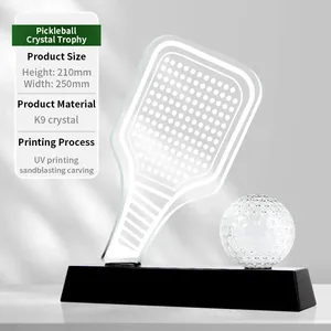 Nouveauté : Trophée en cristal raffiné pour le premier classé du pickleball, trophée en cristal transparent pour les compétitions sportives - Product Image 2