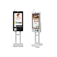 Kiosque à écran tactile Crtly OEM, kiosque en libre-service, kiosque mural Android, terminal de paiement pour restaurant avec imprimante