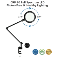 Lampe de bureau LED à intensité variable tactile/télécommandée, protection des yeux, alimentation CA, métal pliable, 95 CRI, pour chambre, salon, bureau