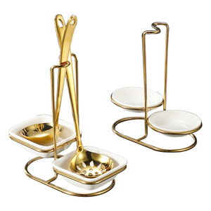 Thép không gỉ bảng muỗng Rack chủ bạc màu vàng Phục Vụ Nhà bếp lò nồi gốm muỗng phần còn lại - Product Image 1