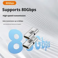 Adaptateur JILIAN DC Type-C Femelle vers Type-C Femelle 240W 8K60HZ Multifonction Mini en Alliage d'Aluminium pour Ordinateur Portable, Téléphone Mobile et LED