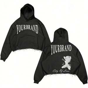 Vente en gros personnalisé grande taille hommes 100% coton pull sweat automne Streetwear col à capuche avec motif de lettres - Product Image 2