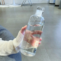 Vente en gros 500 ml sans BPA LOGO personnalisé bouteille d'eau en verre avec marqueur de temps pot en verre