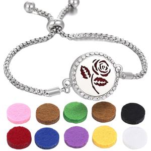 Bracelet diffuseur d'huiles essentielles en acier inoxydable, bracelet magnétique en cuir pour aromathérapie, bijoux pour hommes et femmes, cadeau - Product Image 4