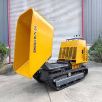 Mini tombereau sur chenilles à vente chaude, 1200 kg, tombereau de chantier pour jardin et ferme, certifié CE/EPA, chargeuse sur chenilles pour les industries de la construction