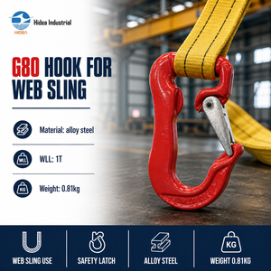 HIDEA Crochet G80 en acier allié forgé pour l'industrie lourde avec loquet <span class=keywords><strong>de</strong></span> sécurité, revêtement en poudre, WLL 1T, pour <span class=keywords><strong>levage</strong></span> et amarrage - Product Image 6