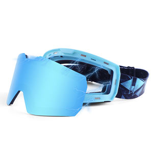 Protection UV400 personnalisée <span class=keywords><strong>TUP</strong></span> sans monture anti-buée magnétique triple couche éponges ski motoneige hiver neige lunettes de ski - Product Image 1