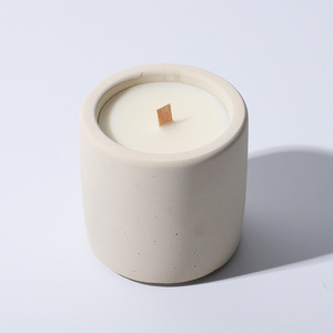 Bougeoirs cylindriques de luxe personnalisés Mèche en bois de pot à bougie en <span class=keywords><strong>ciment</strong></span> pour la décoration de Noël et de la maison - Product Image 6