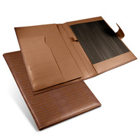 Portefeuille d'affaires personnalisé de luxe en cuir transparent à motif crocodile, format A4, pour hommes