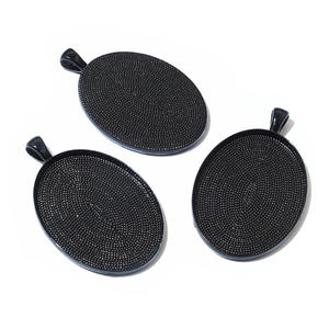 INTODIY Time Stone 30x40mm Innen durchmesser Elliptische Legierung Anhänger Basis Schmuck Schlüssel bund Halskette Leere Basis Harz Zubehör - Product Image 5