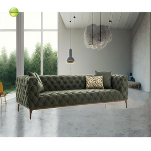 Canapés carrés classiques en tissu velours traditionnel entièrement capitonnés avec <span class=keywords><strong>mousse</strong></span> haute densité <span class=keywords><strong>pour</strong></span> salon - Product Image 4