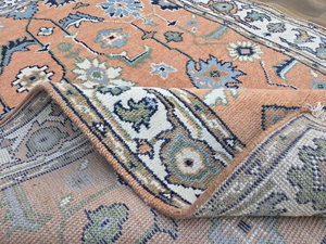 พรมโอชัคทำมือคุณภาพพรีเมียม สีพีช น้ำเงิน พรมลายตะวันออก ขนาดสั่งทำได้ - Product Image 4